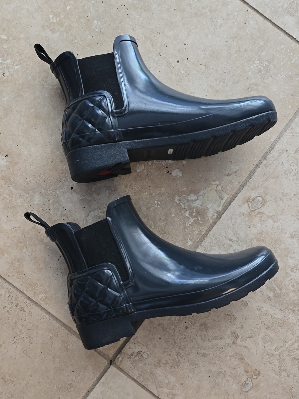 Hunter Chelsea Quilted Rain Boots Women’s Dark Slate Grey US SZ 6 Euro 37